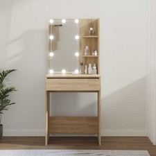 Coiffeuse avec LED Sonoma Gris 60x40x140 cm Table Cosmétique Rangement vidaXL