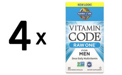 4 x Garden of Life Vitamin Code RAW ONE for Men - 30 vcaps (395,62 EUR/kg)