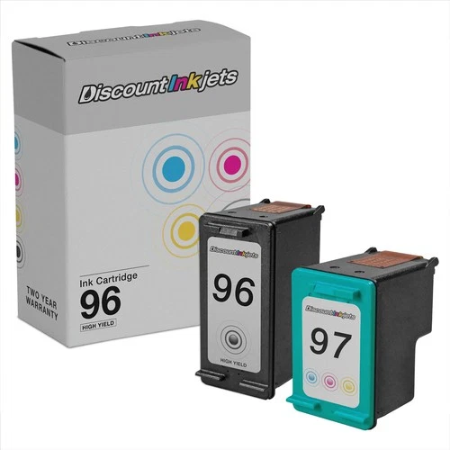 2PK DI Ink Replacement for HP 96 (1xblk) & HP 97 (1xColor) for Deskjet 5748 5740