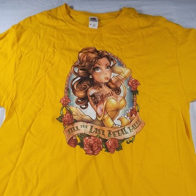 Beauty and the Beast Till the Last Petal Falls Shirt Adult Mens Size M Yellow