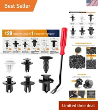 Versatile 120PCS Car Clips & Nylon Fasteners with Remover for Efficient Repairs