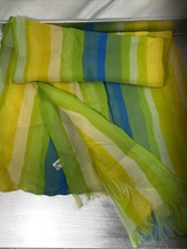 Lot 3 Vera Neumann Fringed Silk Scarf 60s 70s Mod Abstract Floral Striped