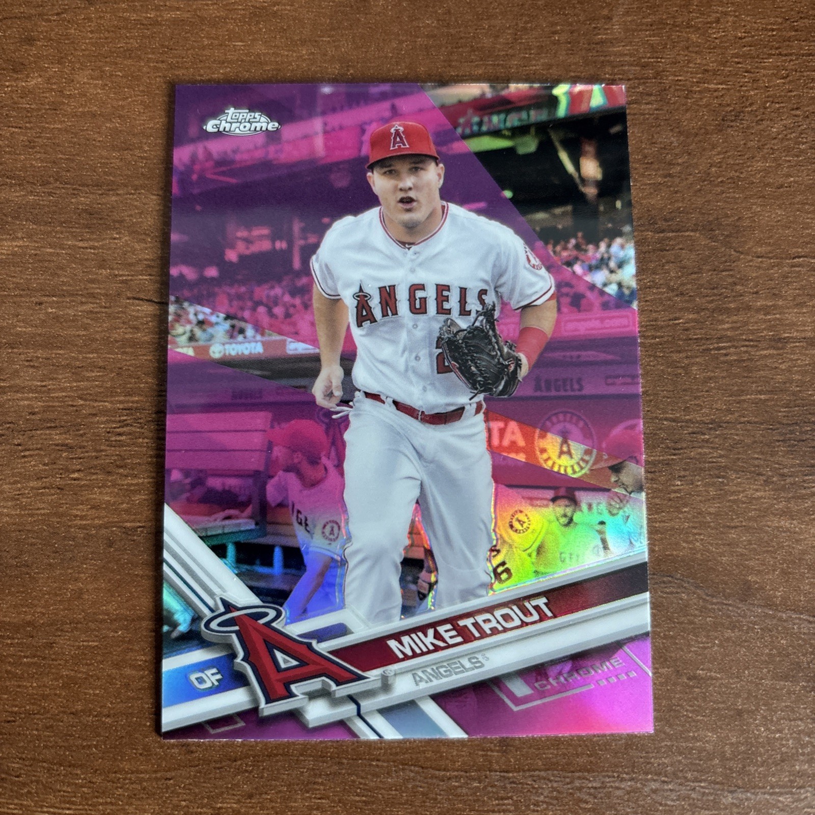 2017 Topps Chrome Pink Refractor Mike Trout #200