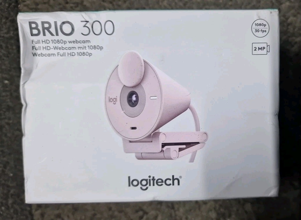 Logitech Brio 300 Full HD 1080p Webcam with Privacy Shutter - Pink