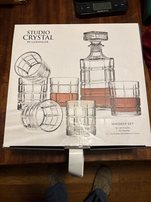 Studio Crystal By Godinger 7 Piece Whiskey Set, Pre-owned Unused