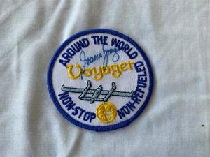 Voyager Patch signed by Jeana Yeager, 1st Non-Stop,Non-Refuled Flight.