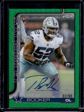 2025 Topps Chrome Tyler Booker Rookie Auto RC Green Refractor #/99 Cowboys