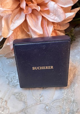 Bucherer Watch Case Only Blue Plastic Case Blue Velvet White Satin Lined