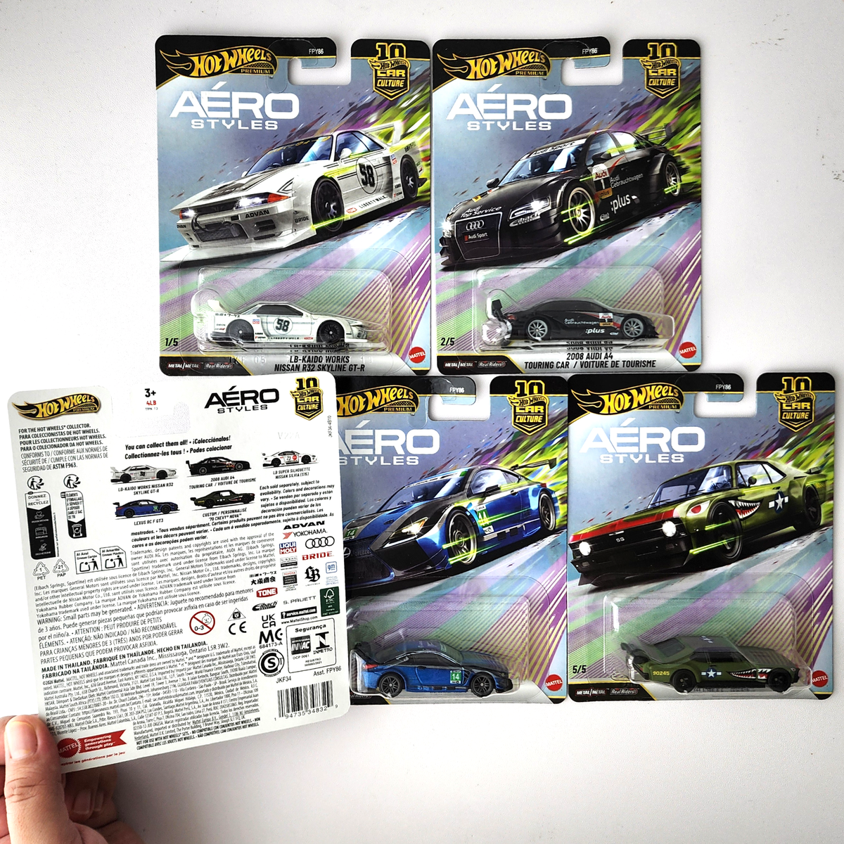 Hot Wheels Premium 2026 Aero Styles (U) Car Culture Set of 5 Cars