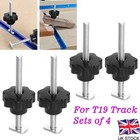 4 PCS M8 T-Track Kit, T-Track Bolts with Knobs and Washers for Woodworking UK
