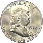 1955 50C PCGS MS65FBL BUGS BUNNY FS-401 FRANKLIN (UNLABELED) ~ HIGH-END LUSTER!