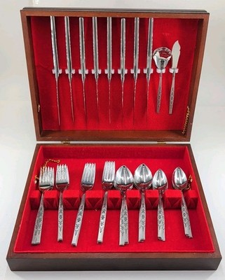 Vtg Oneida Spanada Wm A Rogers Premier Stainless Flatware Set 42 Pc Serve 8 Case