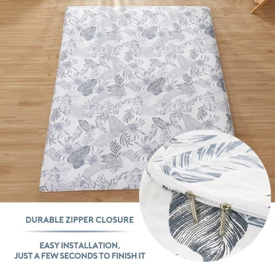 Funda Futón Algodón Cremallera Lavable para Colchón de Piso Queen Foto 4 de 4