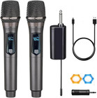 Wireless Microphone, Rechargeable Fixed Frequency Wireless Dual Microphone,Handh