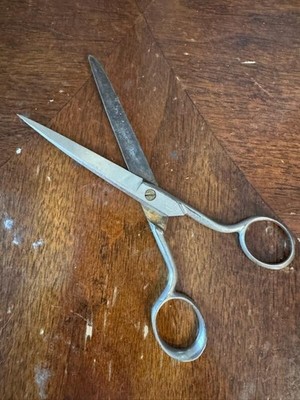 Vintage CLAUSS 6.5'' Sewing Scissors   Script Stamp   Made in USA   Mid Century