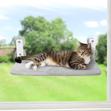 Small Grey Cordless Foldable Cat Window Hammock Perch Sill Seat Bed 55 lbs