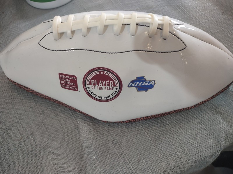 Galaxy Balloon White Football GHSA Player of the Game Logo