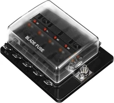 10 Way DC 12~32V Blade Fuse Box Holder Fuse Block with LED Warning Light 10 way