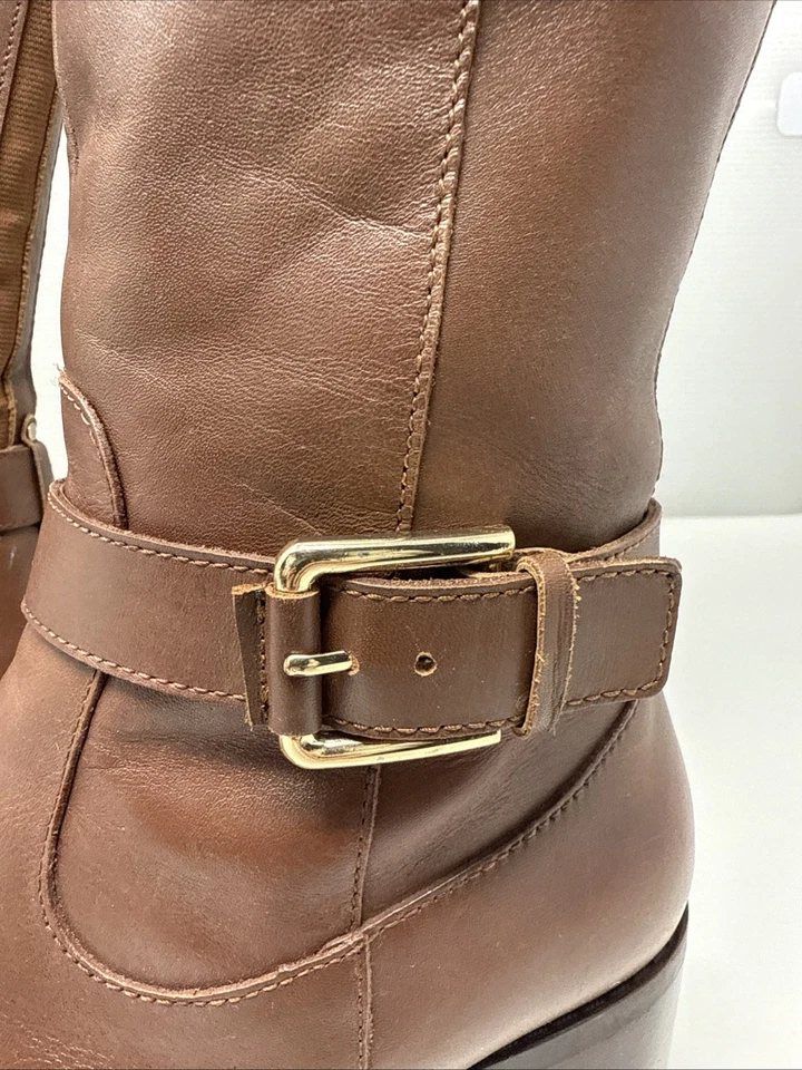 Botas Marc Fisher Medianas Cuero de Becerro Eje Alto Marrón 9.5M Cremallera Foto 4 de 4