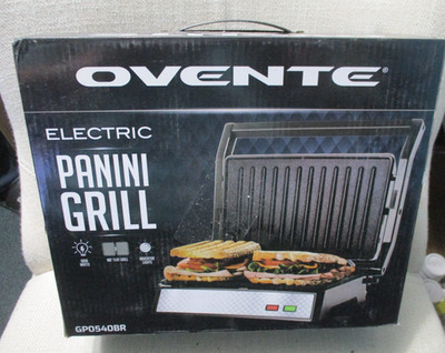 OVENTE Electric Panini Press Grill with Non-Stick Coated Plates GP0540BR OB NEW