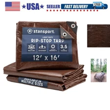 Light-Duty Rip-Stop Tarp 12' x 16' - Brown