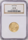 1897-S $5 Liberty Head Gold Coin NGC AU 58 – Rare Collectible