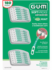 Gum Soft-Picks Advanced Mint, Dental Care Floss, Tooth Picks, 180 Picks