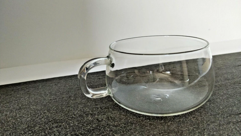 Taza de té café de vidrio transparente con mango 260 ml Foto 3 de 4