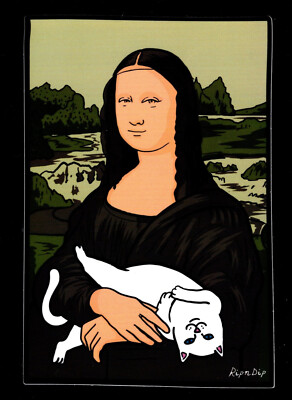 RIPNDIP Frida Kahlo Parody Lord Nermal Cat 4.25'' Art Sticker