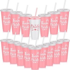 16 Pcs Babe Bachelorette Cups 24 oz Tumbler Lids Straw Bridesmaid Bridal Wedding