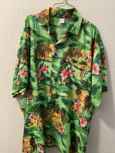 Men's 3XL Creations, Hawaiian Shirt, Tropical, Short Sleeve, Button Down Jamaica
