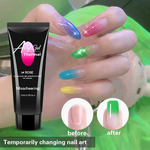 Nail Art UV Nails Builder Extension Poly Gel Temperature Color Changing Fashion - Picture 8 of 19