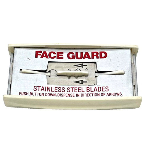 Face Guard Stainless Steel Blades Coated with Teflon Box Vintage Advertising - Picture 1 of 9