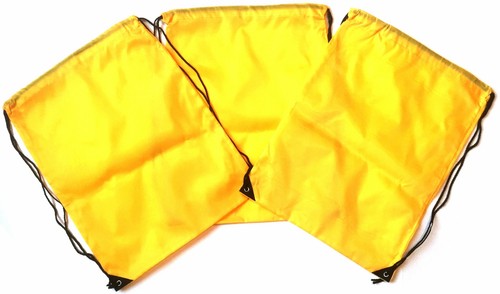 3 Pack Nylon Drawstring Backpacks Sackpack Tote Cinch Gym Bag -Variety of Colors - Picture 4 of 27