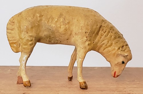 Antique GERMANY Putz STICK LEG Sheep NATIVITY STABLE Toy COMPOSITION #3