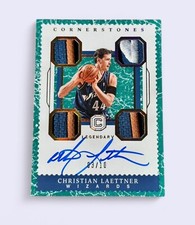 Christian Laettner 17-18 Panini Cornerstones #LC-CLT QUAD Patch Wizard Auto /10