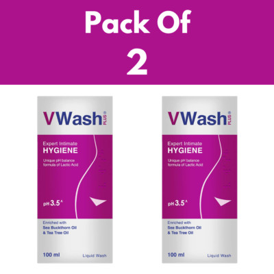 2 X VWash Plus Expert Intimate Hygiene - Hygiene Wash for Women - 100ml