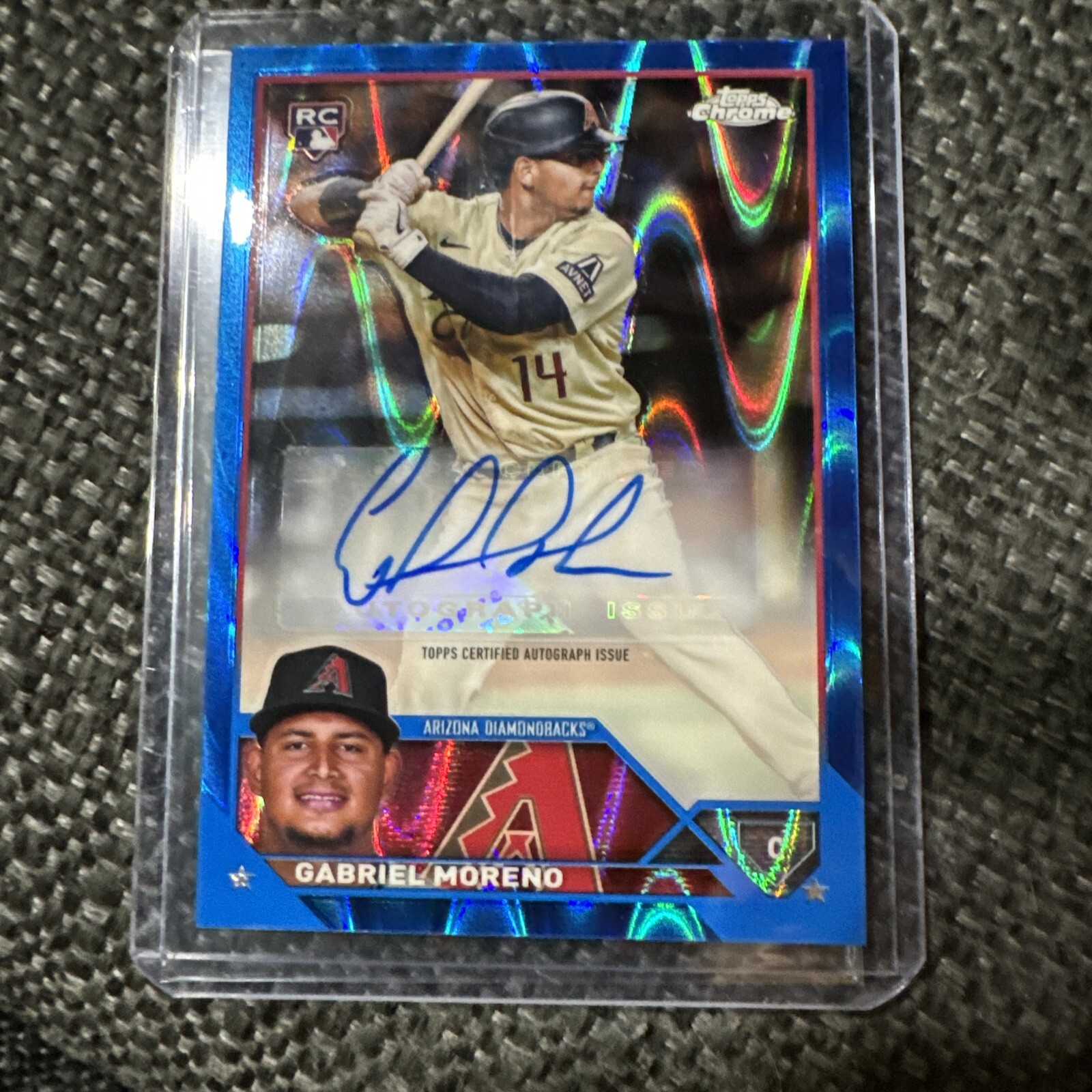 2023 Topps Chrome Update AC-GM Gabriel Moreno Blue Raywave Rookie Auto #/150