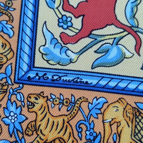 Hermes "CHASSE EN INDE" Carre 90 Silk 100% Scarf Vintage Rare - Picture 10 of 17
