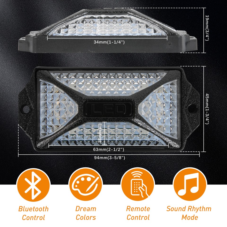 10 Pods RGB LED Rock Lights Underbody Light For Can am Maverick X3/Max