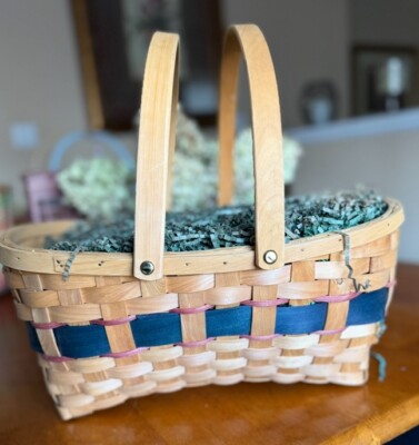 Vintage Double Handle Basket Two Toned