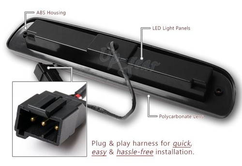 For 1993-2011 Ford Ranger Black Housing LED Third 3RD Brake Light Cargo Lamp - Picture 4 of 6