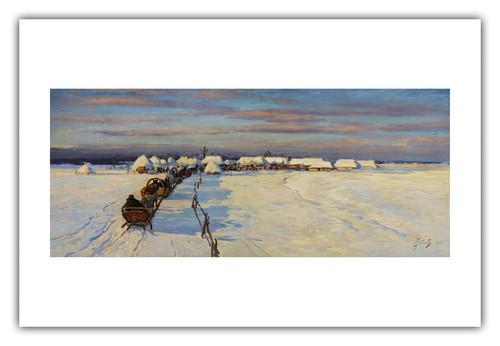 Julian Falat : "Route du village" (1916) — Estampe d'art giclée - Photo 6/7