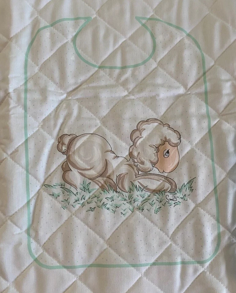 Precious Moments Quilted Baby Bib Fabric Panel 9"x12" Samuel Butcher Spectrix - Image 3 of 4