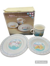 Vintage 1984 Hallmark Baby Heirloom Collection Cup Plate Bowl Dish Set in Box