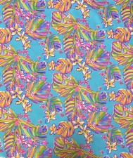 Lilly Pulitzer Dobby Cotton Fabric Sea Blue Summer Haze 54" x 57"