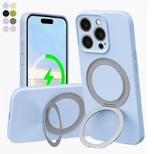 For iPhone 16 Pro Max 15 14 13 Case Mag Safe Magnetic Shockproof Silicone Cover