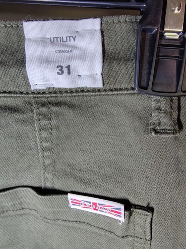 Hudson Utility RFG High-Rise Straight Leg Cargo Army Green Pants 31x27 NWT - Picture 4 of 6
