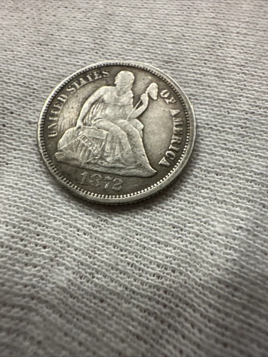 1872-P Liberty Seated Dime, VF+, Original Surfaces #2407A45