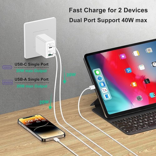 55W 4 Port USB-C PD Fast Charging Wall USB C Charger Power Adapter Type-C Brick - Picture 18 of 38